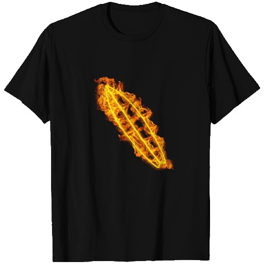 Fire Surfing Flames Surfer's Board T Shirts