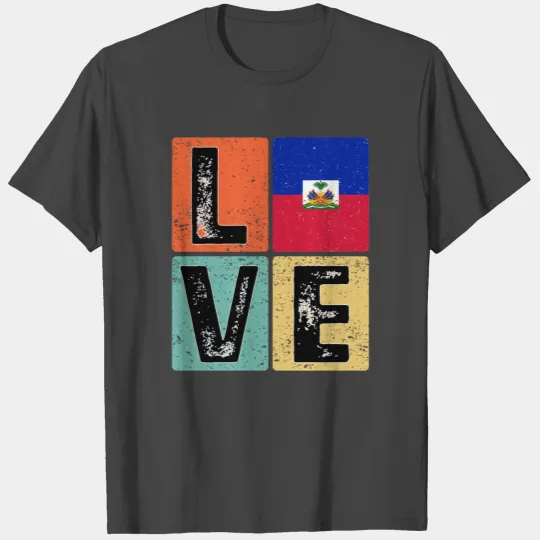 I Love Haiti Flag for Haitian Pride T Shirts