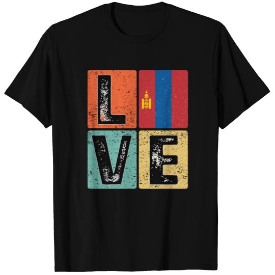 I Love Mongolia Flag for Mongolian Pride T Shirts