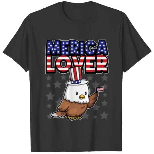 Merica Lover Happy 4th of July Bald Eagle USA T Shirts