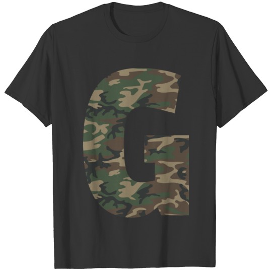 Vintage camouflage US letter / character G. T Shirts
