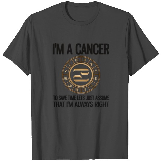 Cancer Zodiac Sign Birthday Gifts Horoscope T Shirts