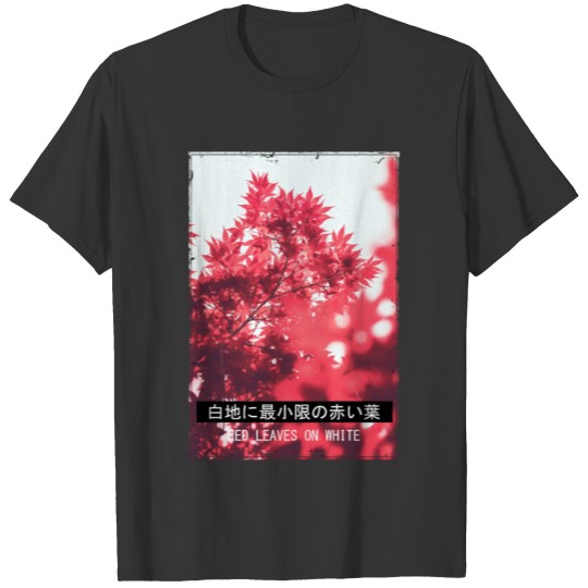 Japanese Aesthetic Streetwear Red Leaves T Shirts