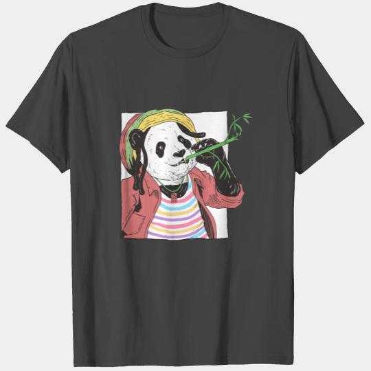 Panda Panda bamboo lovely cool reggae colorful ani T Shirts