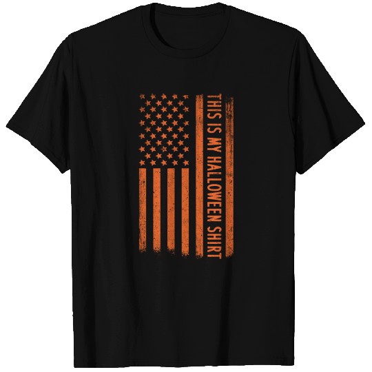 This is my Halloween T Shirts Orange American Flag