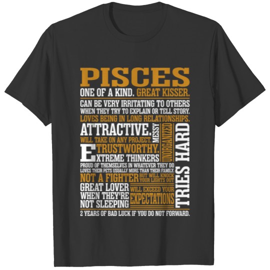 Zodiac Pisces Great Kisser Tshirt T-shirt