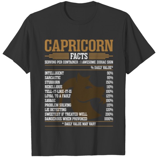 Zodiac Capricorn Facts Tshirt T-shirt