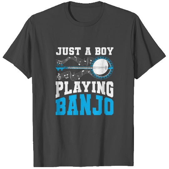 Just A Boy Playing Banjo String Guitar Bluegrass T Shirts