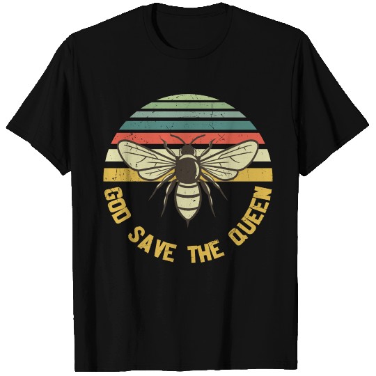 God save the queen retro sunset fonts bee graphic T Shirts