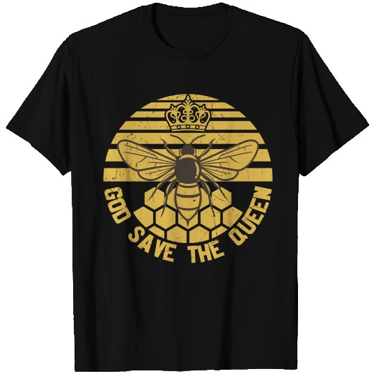 God save the queen retro sunset fonts bee graphic T Shirts