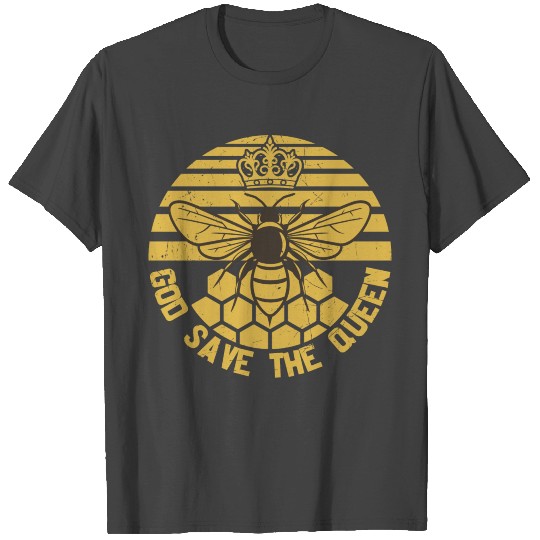 God save the queen retro sunset fonts bee graphic T Shirts