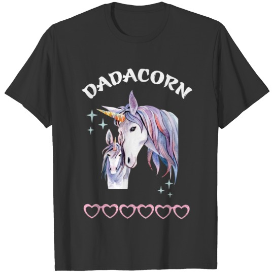Men's Dadacorn Unicorn Dad and Baby Fathers Day T Shirts