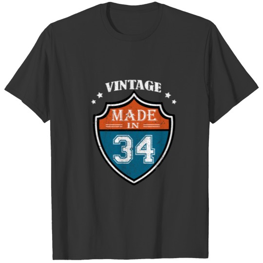 Vintage Made In 34 1934 Birthday Gift T-shirt