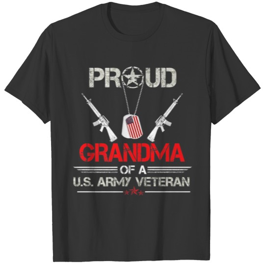 Womens Proud Grandma Of A Us Army Veteran Camo Str T-shirt