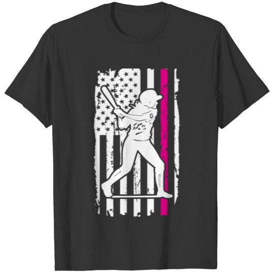 Softball American Flag T-shirt