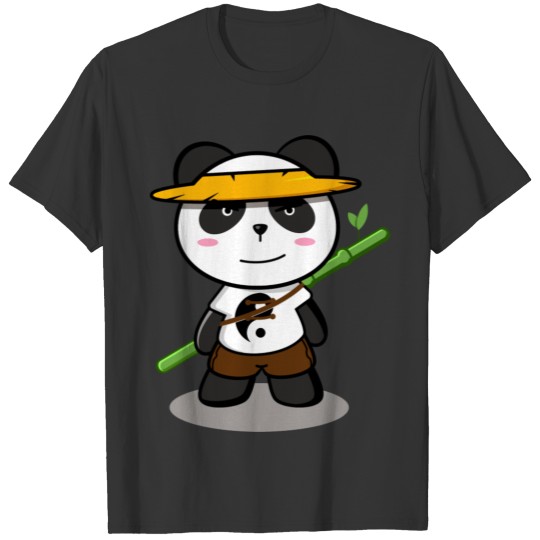 Chinese quotes with cute panda and bamboo stick T Shirts