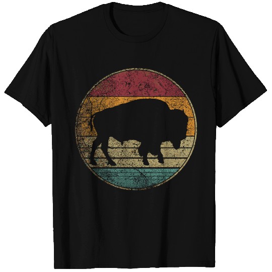 Distressed Buffalo Retro Bison Animal Lover Men Wo T Shirts