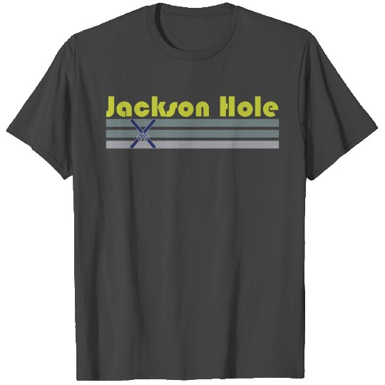 Retro Crossed Skis Jackson Hole Wy T Shirts T S