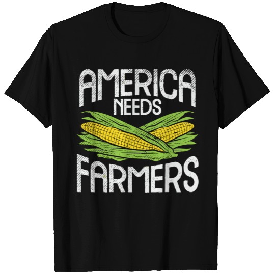 America Needs Farmers Agriculture Corn Farming T Shirts