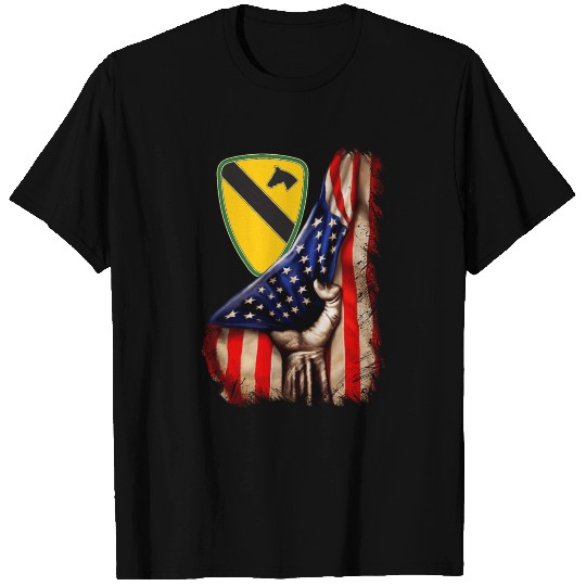 1st Cavalry Division American Flag T Shirts