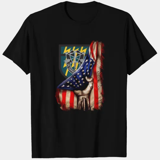 12th Special Forces Group (12th SFG) American Flag T Shirts