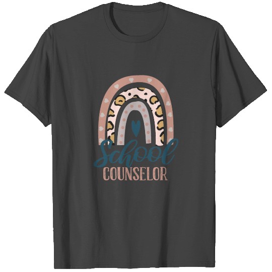School Counselor Rainbow Counseling Leopard gift T Shirts