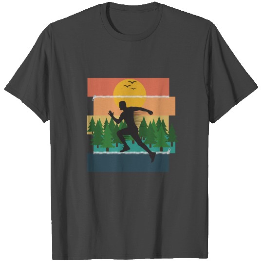 Jogging behind sunrise T Shirts