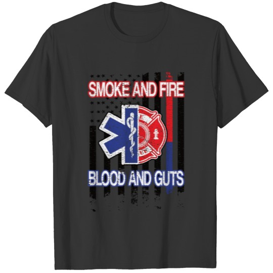 Firefighter EMT US Flag Firefighter Paramedic EMS T-shirt