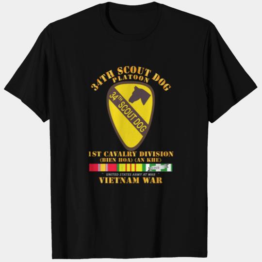 Army 34th Scout Dog Platoon w VN SVC T Shirts