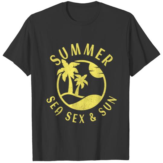 Summer Holidays Beach Sun yellow Vintage T-shirt