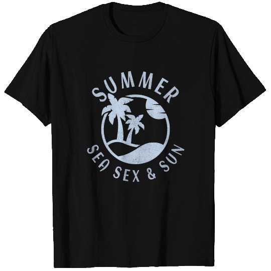 Summer Holidays Beach Sun light grey Vintage T Shirts