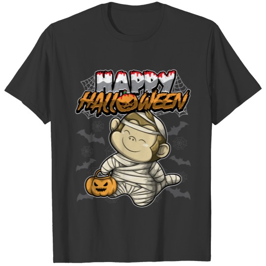 Happy Halloween Disguised Monkey Ape Mummy T Shirts