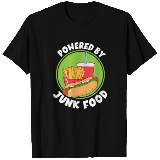 Powered By Hot Dog Fires Junk Food T Shirts
