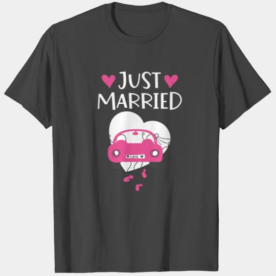 Just Married Wedding Love T Shirts
