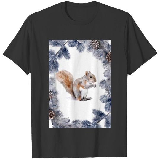 Squirrel in winter T-shirt