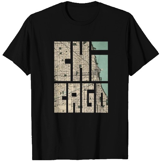Chicago Illinois USA City Map Typography - Vintage T Shirts