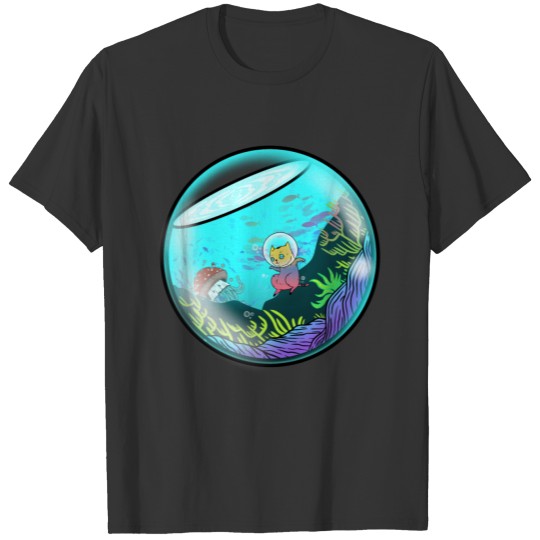 Cat in underwater T-shirt