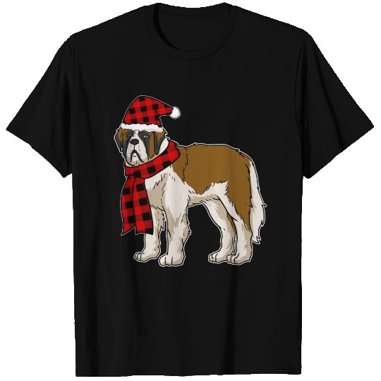 Bernard Buffalo Plaid St Bernard Dog Lover Christm T Shirts