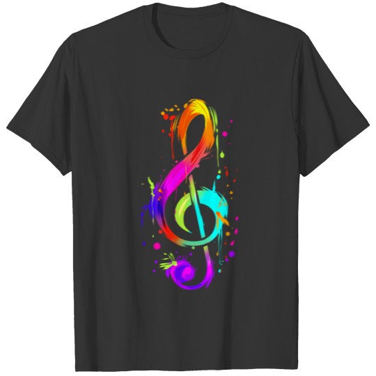 Colorful Musician Hippie Clef T Shirts