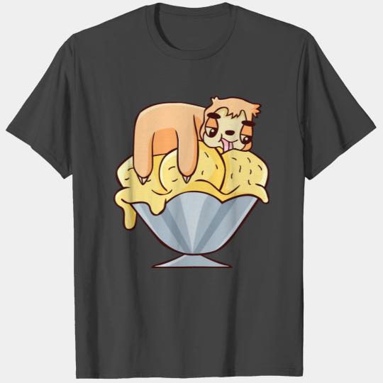 Cute Sloth Eating Ice Cream T Shirts