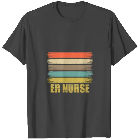 Emergency Room Nurse Retro Nursing RN print T Shirts