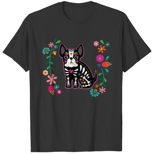 Dia de Los Muertos Day of the Dead Floral Dog T Shirts