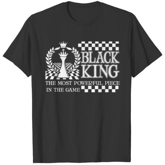 Black King Chess Piece Black African American Men T Shirts