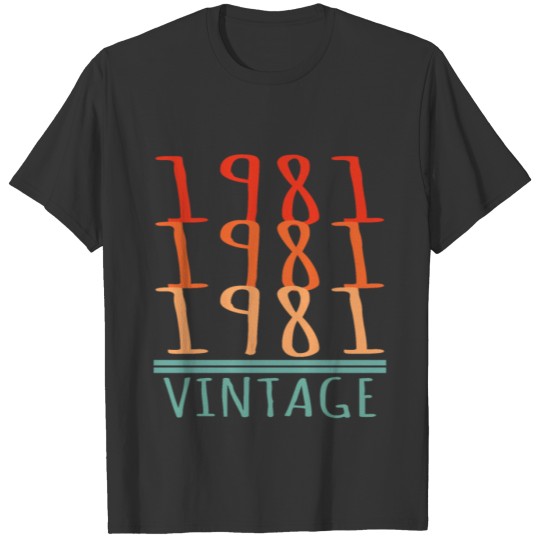 1981 Vintage Anniversary Matching Couple Design T Shirts