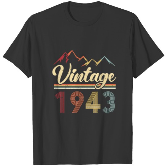Vintage 1943 78th Birthday Retro 78 Years Old T Shirts