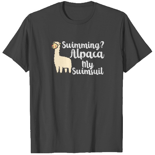 Funny Alpacas Swimmer Swimming Pool Alpaca Lover T Shirts