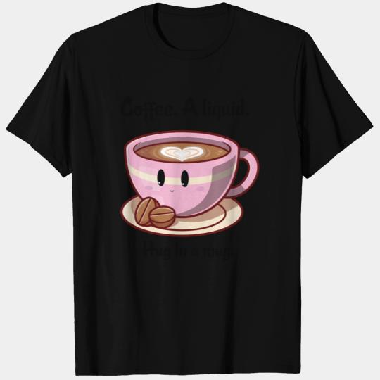 coffee hug liquid chibi cute pink T Shirts