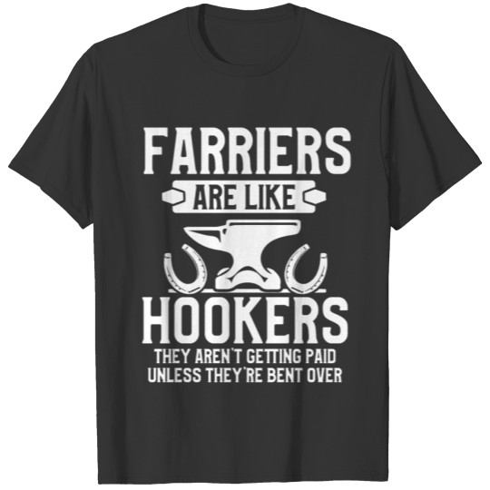 Farrier Bent Horseshoe Hoof Trimming Equine T-shirt