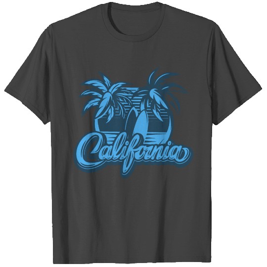 California Palms Surfboards Light Blue T Shirts