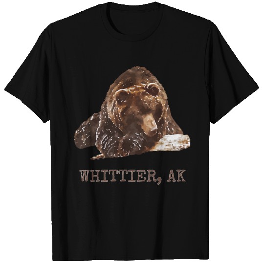 Whittier Brown Grizzly Bear In Snow Alaska Pacific T Shirts